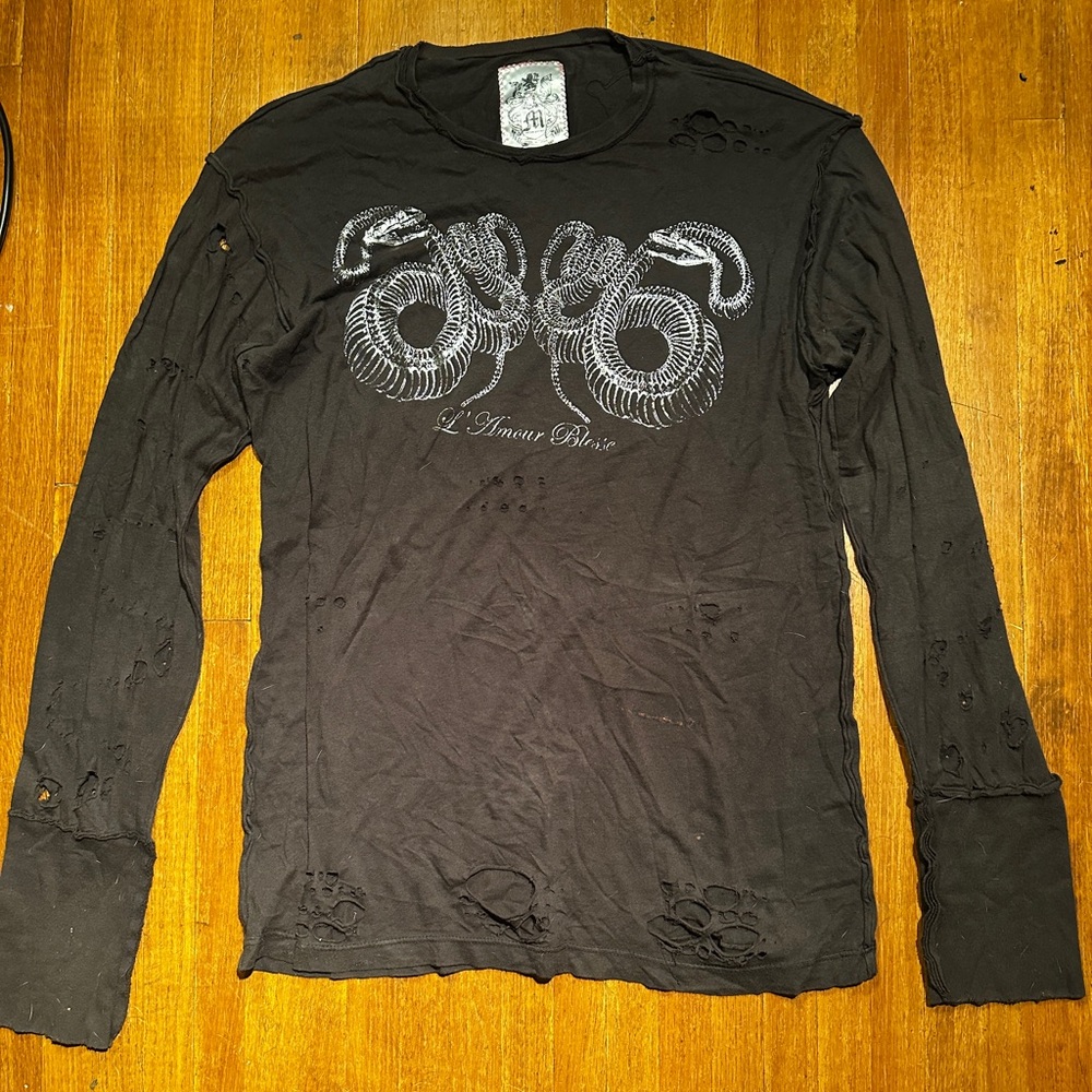 Morphine Generation Black Graphic Long Sleeve Shirt